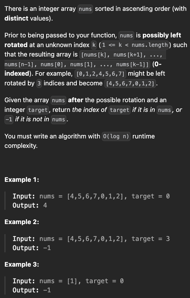 <p><strong>Search in Rotated Sorted Array</strong></p>