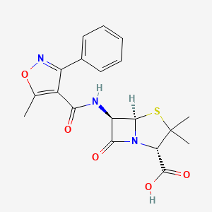 <p>Isoxazolyl side chain; beta-lactamase resistant penicillin.</p>