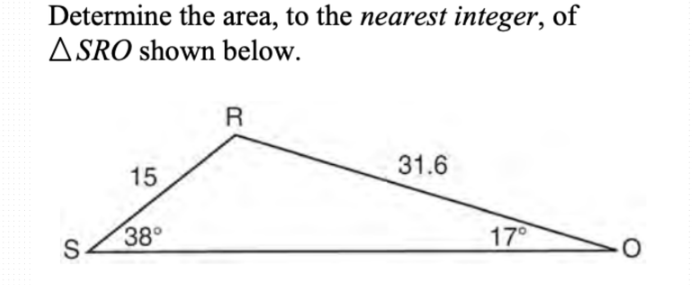 <p>Determine the area of SRO</p>