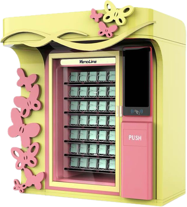 <p>I bought a cold soda from the vending machine in the hallway."</p>