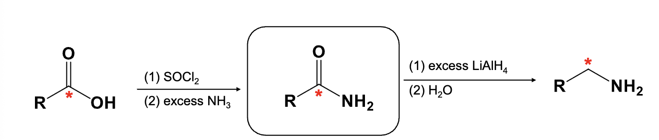 <ul><li><p>Used to convert carboxlyic acid into an amine</p></li></ul><p></p>