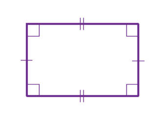<p>2D shape - 4 vertices - Four right angles - opposite sides equal length </p>