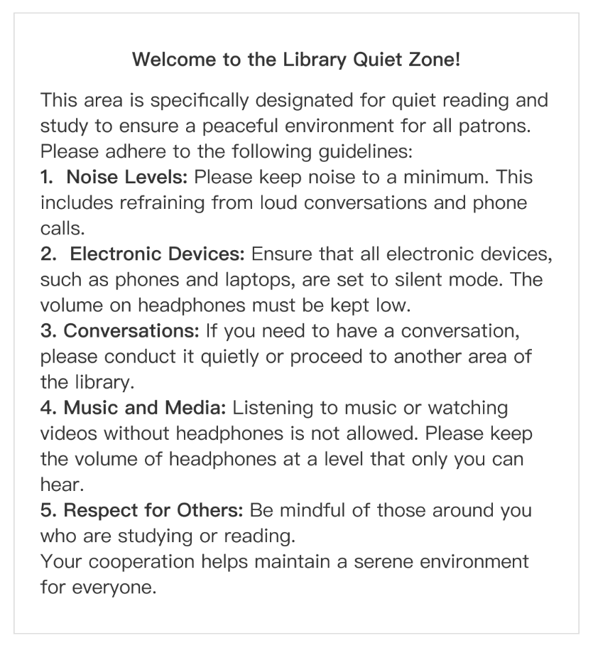<p><span>What can be concluded about the library?</span></p>