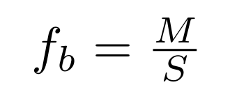 <p>f<sub>b</sub> = Max Bending Stress (lbs per in<sup>2</sup>)</p><p>M = Moment (lbs ft) <em>[convert to lbs in by multiplying by 12]</em></p><p>S = Section Modulus (in<sup>3</sup>)</p>