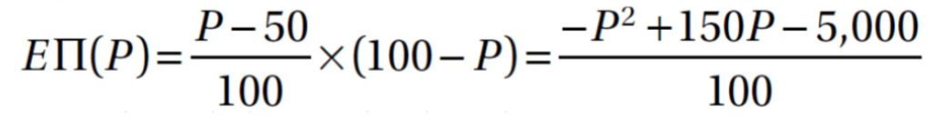 <ul><li><p><span style="background-color: transparent;">Differentiate -> P* = 75&nbsp;</span></p></li></ul><ul><li><p><span style="background-color: transparent;">Format equivalent to the sealed-bid first-price auction</span></p></li></ul><p></p>