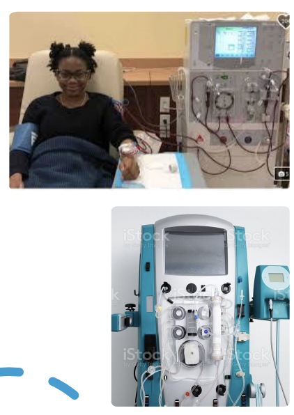 <p>Device</p><p>Purpose: renal support; removes metabolic waste and excess fluid; corrects electrolyte imbalances</p>