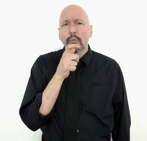 <p>r thumb to chin wiggle index finger in twice with wh</p>