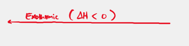 <p>Delta H is less than 0</p>