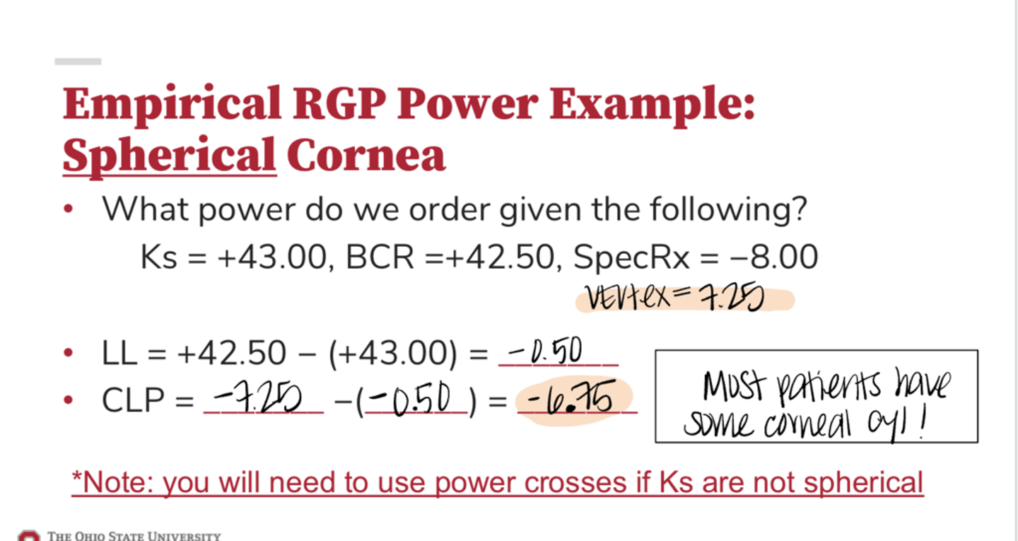 <p>What power do we order given the following data?</p><p>Ks: +43.00; BCR: +42.50; Spec Rx: -8.00</p>