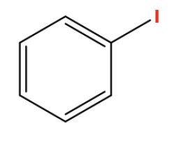 <p>benzene with iodine substituent</p>
