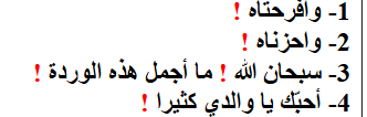<p><span>نضعهافي نهاية الجمل التعبيريّة، التي تعبر عن: التعجّب، والفرح،والحزن ۔ ۔ ۔</span></p>