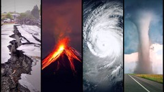 <p>Events like hurricanes, wildfires, and droughts that can alter ecosystems by changing habitats and resource availability.</p>