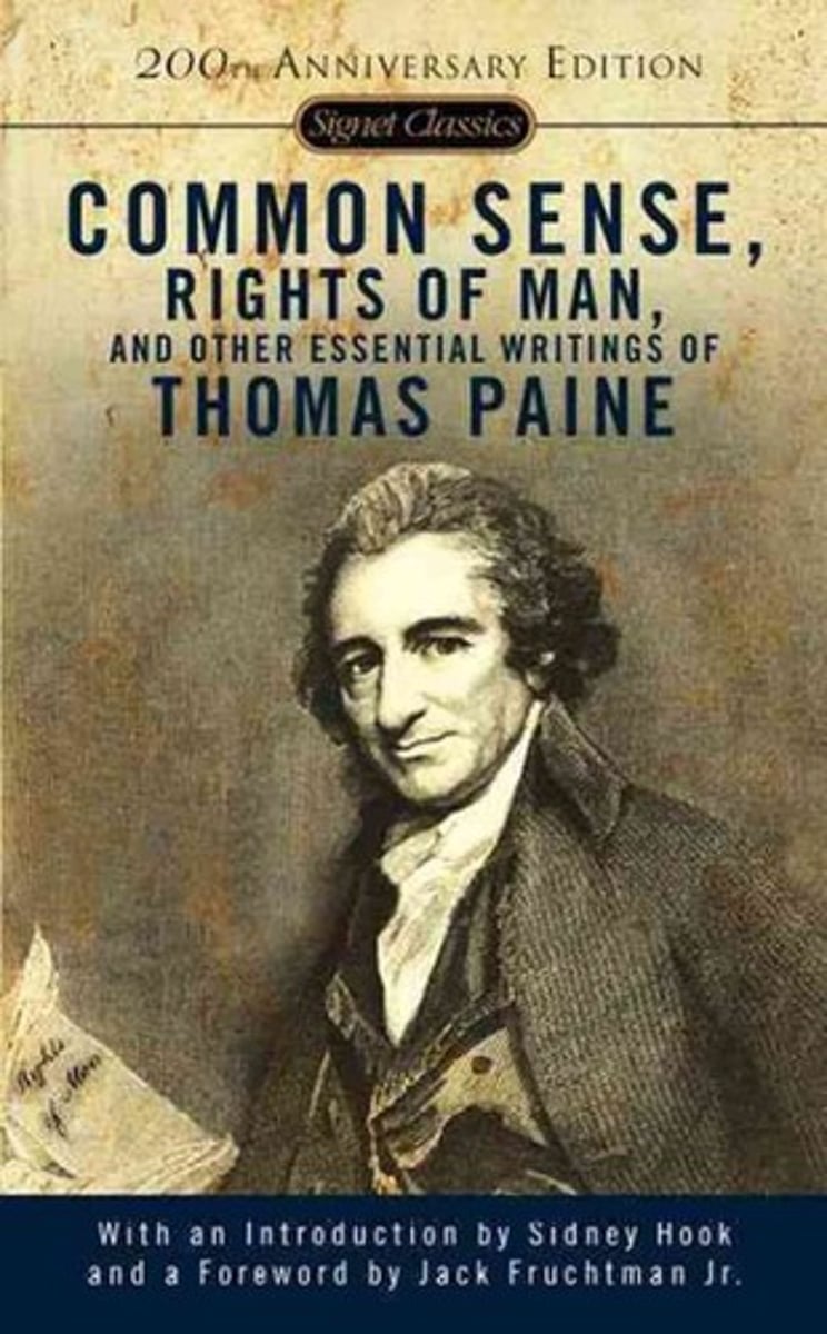 <p>Revolutionary leader who wrote the pamphlet Common Sense (1776) arguing for American independence from Britain. In England he published The Rights of Man</p>