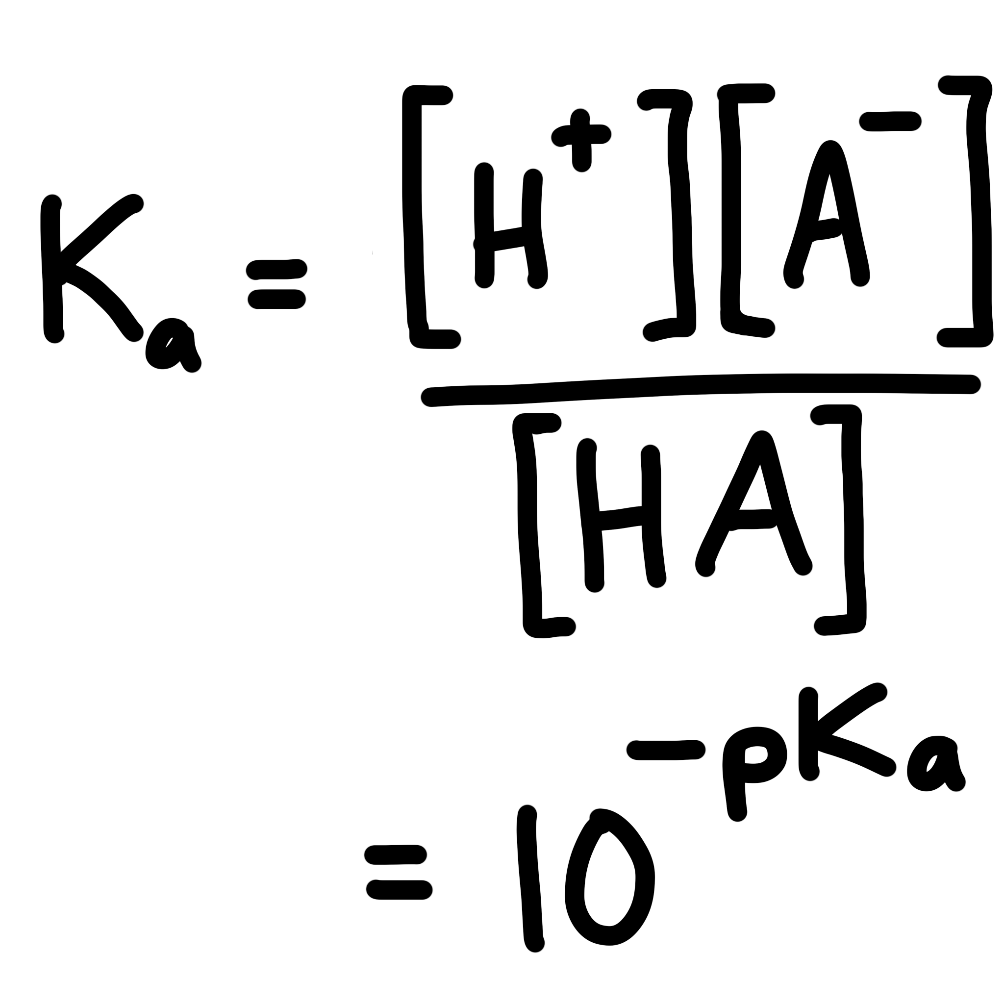<p>the dissociation constant for a weak acid<br></p><ul><li><p>the weak acid is only slightly dissociated, so [HA] at start ≈ [HA] at equilibrium</p></li><li><p>so <strong>[HA] is effectively constant</strong>, as [HA] is very large compared to [H<sup>+</sup>] and [A<sup>-</sup>]</p></li></ul><p></p>
