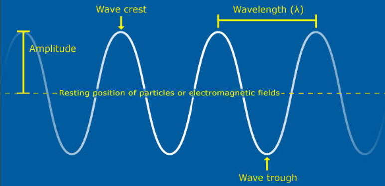 <ol><li><p>amplitude</p></li><li><p>wavelength</p></li><li><p>frequency</p></li><li><p>period</p></li><li><p>speed</p></li></ol><p></p>