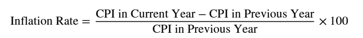 <p><span>The percentage change between the </span><strong>current CPI</strong> and the <strong>previous CPI</strong>.</p>
