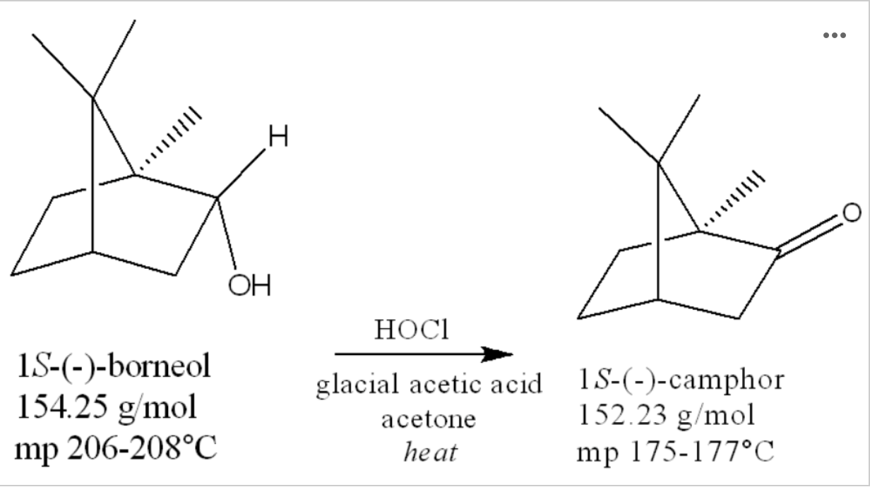 <p>The oxidation of borneol to camphor is shown below:</p><p></p><p></p><p>Suppose you are monitoring the reaction progress by IR spectroscopy. What peaks would you expect to see appear/disappear as the reaction proceeds? Select all that apply.</p><ol><li><p><span><strong>Option A</strong></span></p><p><span>Disappearance of strong, broad stretch (dog tongue) at 3200-3400 cm-1</span></p></li><li><p><span><strong>Option B</strong></span></p><p><span>Appearance of strong, broad stretch (dog tongue) at 3200-3400 cm-1</span></p></li><li><p><span><strong>Option C</strong></span></p><p><span>Disappearance of strong, very broad stretch (cow udder) at 3200-3600</span></p></li><li><p><span><strong>Option D</strong></span></p><p><span>Appearance of strong, very broad stretch (cow udder) at 3200-3600 cm-1</span></p></li><li><p><span><strong>Option E</strong></span></p><p><span>Disappearance of very strong, sharp stretch around 1700 cm-1</span></p></li><li><p><span><strong>Option F</strong></span></p><p><span>Appearance of very strong, sharp stretch around 1700 cm-1</span></p></li></ol><p></p>