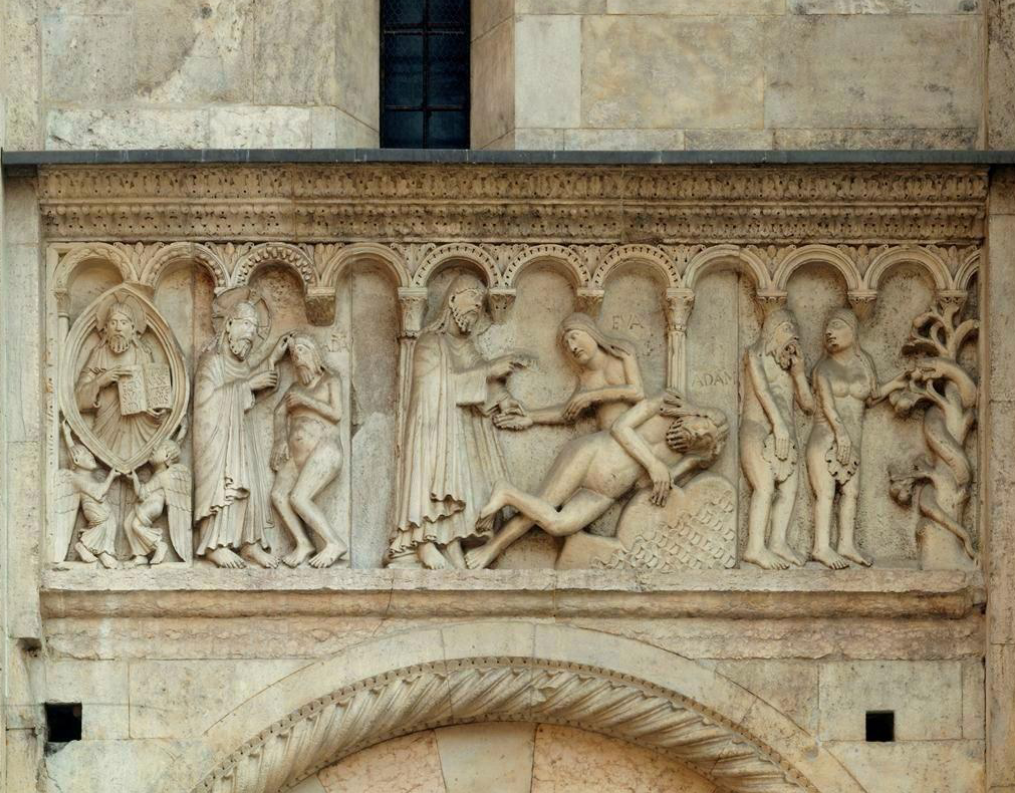<p>Creation and tmptation of adam and eve </p>