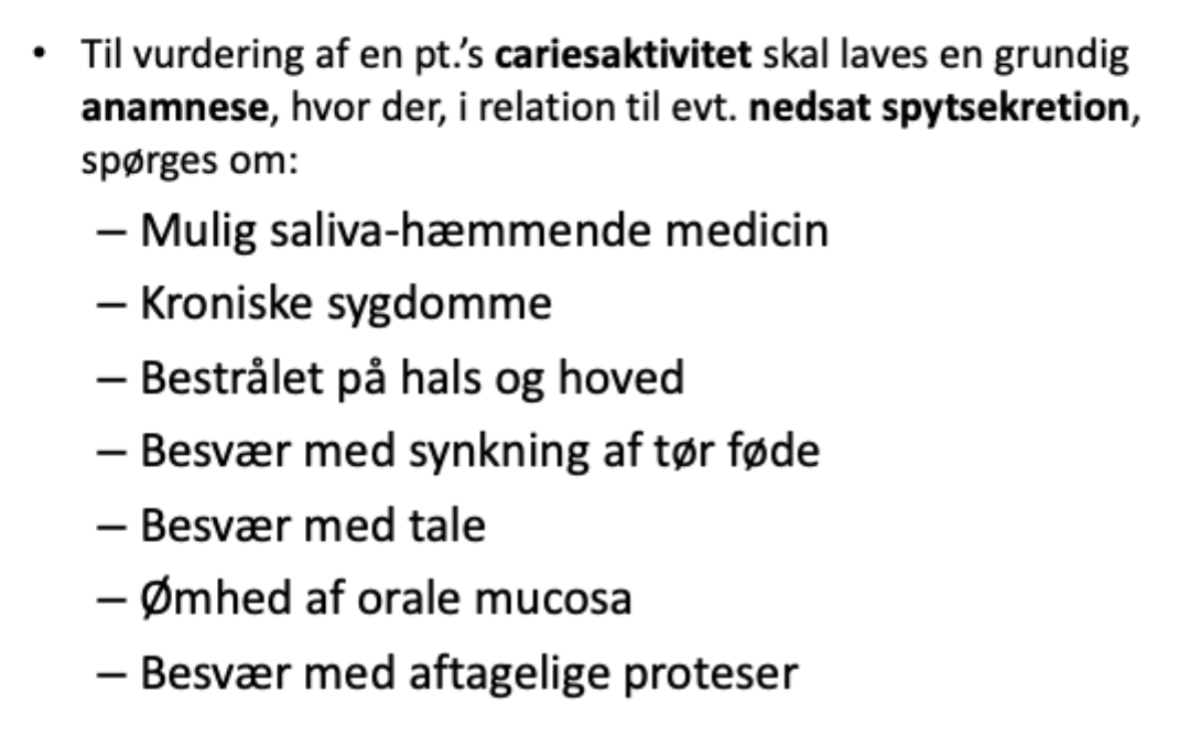 <p></p><p>Tricylisk antidepressiva, antihistaminer, antipsykotika, antihypertensiv medicin, Astma-medicin, Polyfarmaci mm. → se promedicin</p><p>Stråling på hoved/hals</p><p>Sjögrens syndrom</p><p>Rheumatoid artrit</p>
