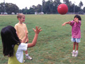 <p>They are throwing and catching a ball</p>