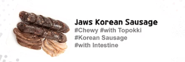 <p>Contains Korean sausage (sundae): a traditional Korean sausage made with pork intestine and a rice-based filling.</p>