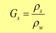 <p>density solid / density water</p>
