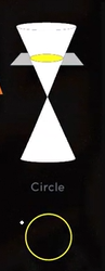 <p>Circle by cutting plane of bicone</p>