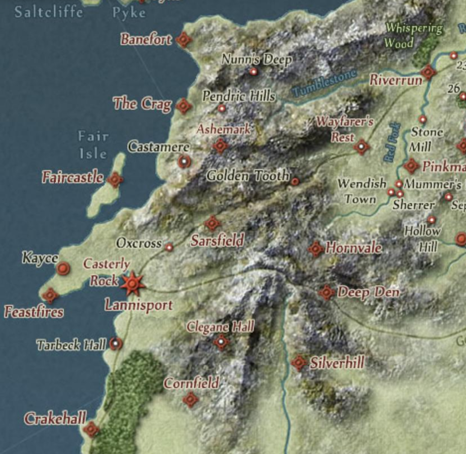 <p>Casterly Rock - Westerlands - Tywin Lannister</p>