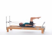 <p><strong>Setup</strong></p><ul><li><p>Starting in Adduction Position (page 64)</p></li><li><p>Resistance: light to medium  | <strong>Springs: 1B  or 1R</strong></p></li></ul><p><strong>Movement</strong></p><ul><li><p>Exhale: Move arms to sides of body, rotate arms, palms facing down</p></li><li><p>Inhale: Lift arms perpendicular to floor, move arms out to sides, return to start position</p></li></ul><p><strong>Muscle Focus</strong></p><ul><li><p>Shoulder adductors</p></li><li><p>Scapular stabilizers</p></li><li><p>Spinal flexors</p></li><li><p>Hip flexors</p></li></ul><p><strong>Objectives</strong></p><ul><li><p>Shoulder adductor control</p></li><li><p>Shoulder extensor control</p></li><li><p>Scapular stabilization</p></li><li><p>Trunk stabilization</p></li></ul><p><strong>Cues</strong></p><ul><li><p>Maintain scapular stabilization</p></li><li><p>Keep trunk and legs stable</p></li><li><p>Keep movement fluid</p></li><li><p>Reach each point of the circle</p></li></ul><p></p>