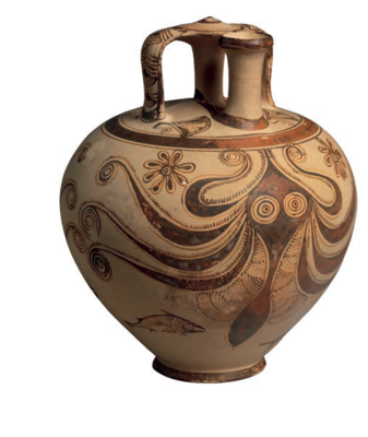 <p><strong>Vad kallas den här keramikformen?</strong></p><p>A. Kernos</p><p>B. Kylix</p><p>C. Lekythos</p><p>D. Stigbygelskanna/Stirup Jar</p>