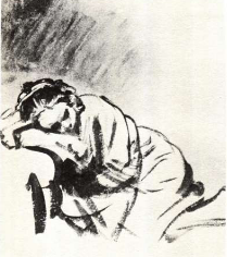 <p>Rembrant, <em>étude pour Henrickje, </em>1655-56</p>