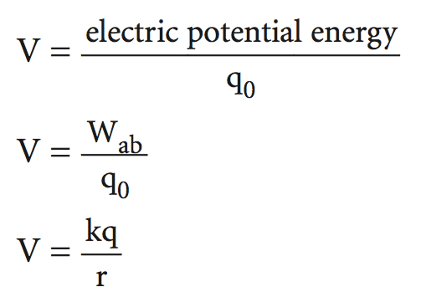 <p>Unit = Volts (Joules/Coulomb). Positive charges move from high potential to low potential, negative charges move from low potential to high potential.</p>