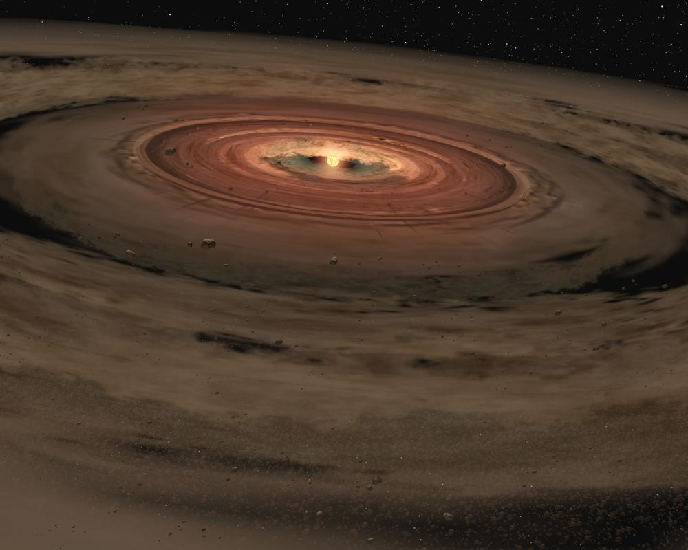 <p><strong>UNDER NEBULAR HYPOTHESIS (PROTOPLANETARY DISK):</strong></p><p>these are condensed from dust and ice grains due to electrostatic and gravitational interaction;</p><p>they then accrete to <strong>_____ _____</strong> (moon-sized) that will collide and merge with each other to form the <strong>Terrestrial Planets</strong></p>