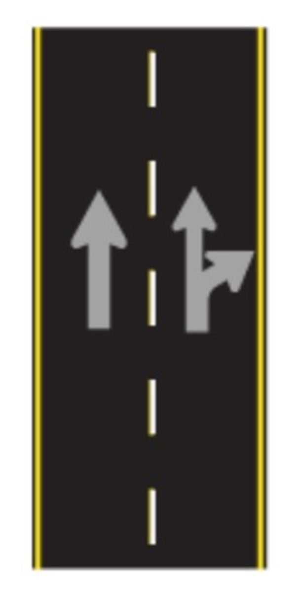 <p>lines, arrows, words, or symbols painted onto the cement so they can help you with lane changes which lanes to use when turning, define pedestrians walkways, and show you where to stop for signs or traffic signals</p>