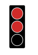 <p>What does this light mean (tram line lights)?</p>