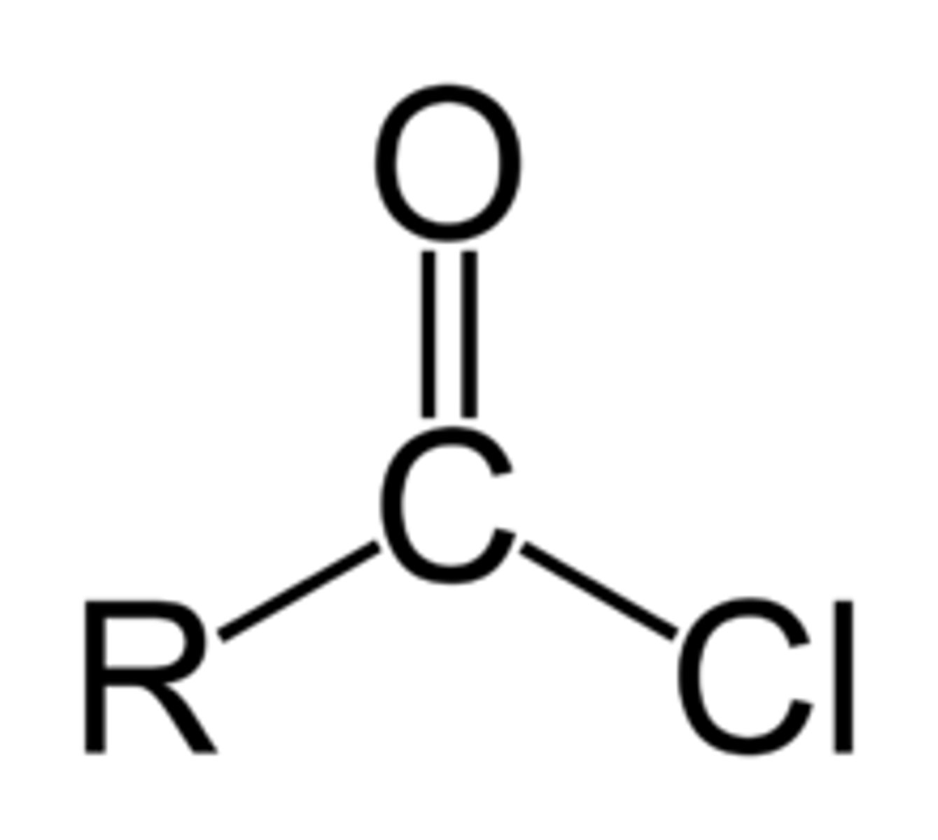 <p>carbonyl group bonded to halogen</p>
