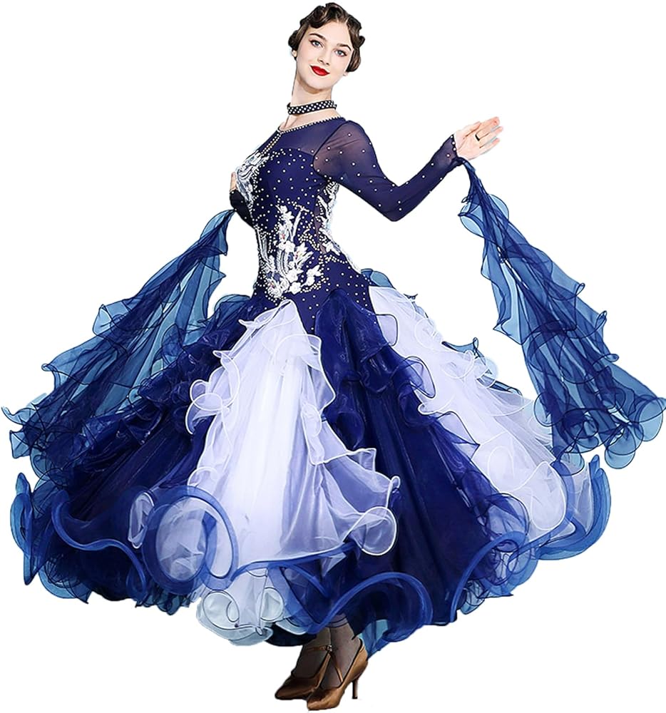 <p>• Long, flowing ballroom gown (chiffon or silk)</p><p>• Full skirt to highlight turning and riseand-fall movements</p><p>• Light or pastel colors (e.g., white, pink, lavender)</p><p>• Float accessories attached to the arms • Hair styled in a neat updo</p>