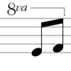 <p>8va - played at an octave higher or lower</p>
