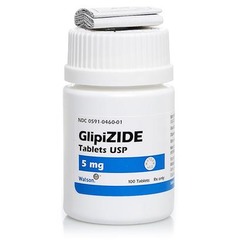 <p>Glipizide</p><p>Sulfonylurea antidiabetic</p><p>Type 2 Diabetes</p>