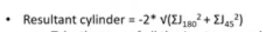 <p>take the sum of all J180 terms and square it, do the same for J45, add the two together, then square root this</p><p>multiply this by -2.00</p>