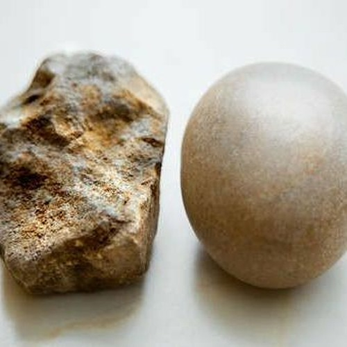 <p>The texture of the rock on the left is ___________.</p><p>The texture of the rock on the right is ___________.</p>