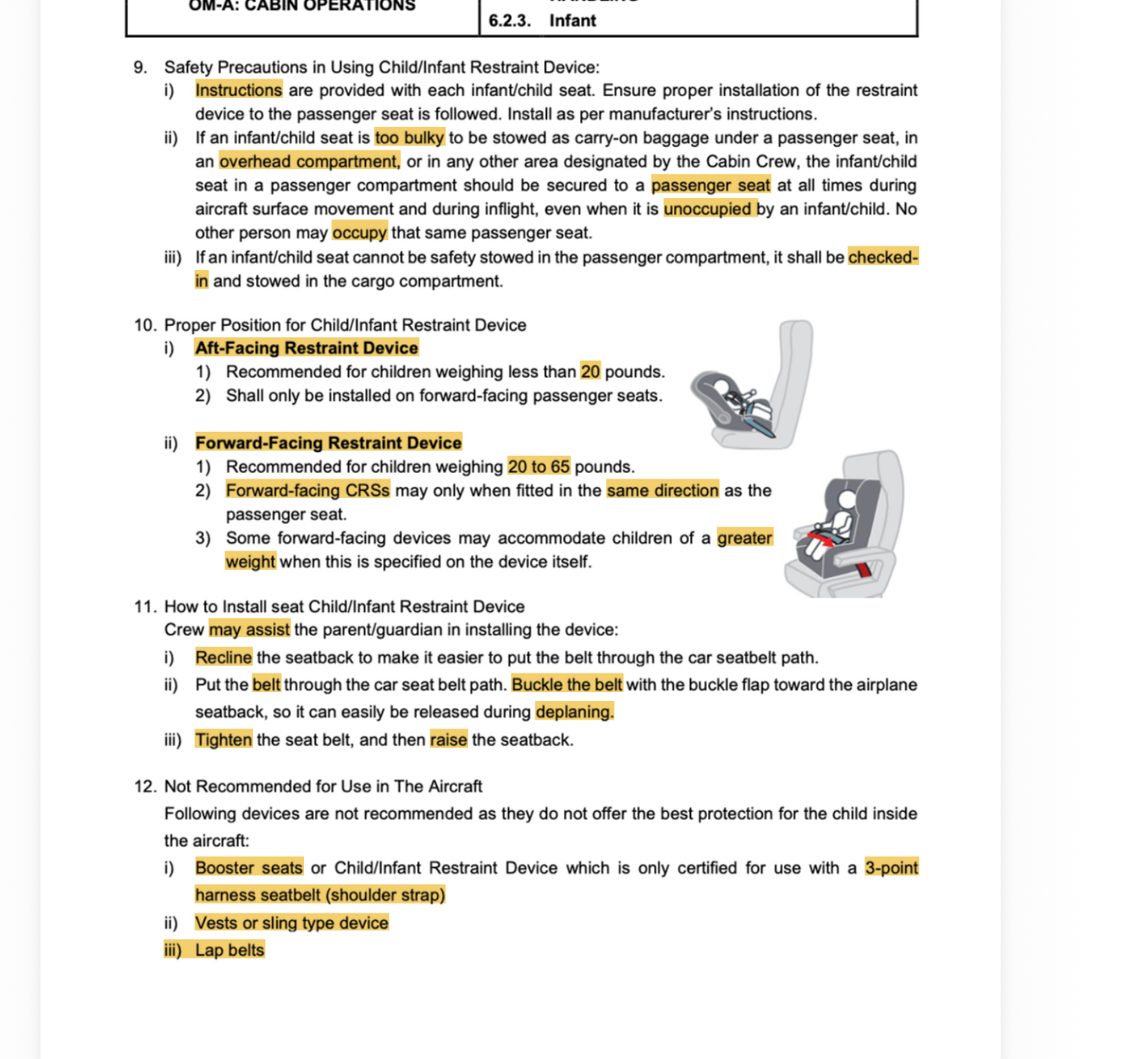 <p>ACCEPTABLE INFANT/CHILD RESTRAINT DEVICE/SEAT 2</p>