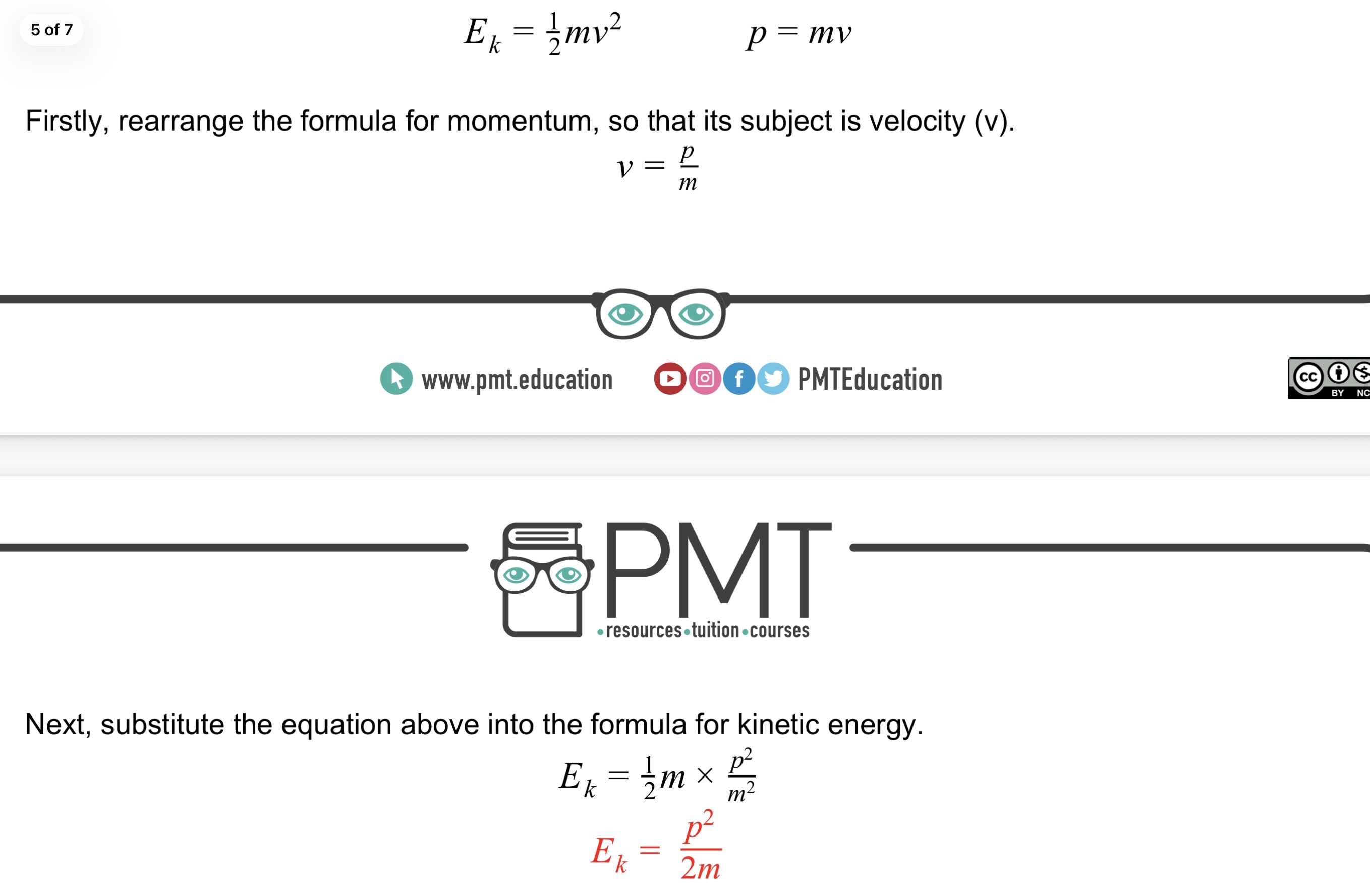 <p>The formula used to calculate energy for particles below relativistic speeds, expressed as $$E_k = \frac{p^2}{2m}$$.</p>