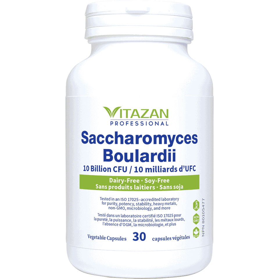 <p>مخمر زنده </p><p>جنس : Saccharomyces </p><p>گونه : boulardii </p><p>کاربرد دارویی : مکمل پروبیوتیک </p><p>مکانیسم عمل در بدن : کمک به جذب و تغذیه به وسیله عملکرد آنزیمی خود، تنظیم میکروب های روده، به میکروب های پاتوژن اجازه کولونیزه شدن (تجمع) در موکوس روده نمیدهد، به تنظیم سیستم ایمنی لوکال (محلی) و سیستمیک کمک میکند، کمک به عملکرد سد دستگاه گوارشی در استیبل شدن</p>