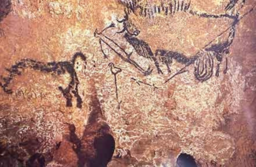 <p>Painted caves at Lascaux, Dordogne, France, ca. 15000-13000 BC. Discovered 1940</p>