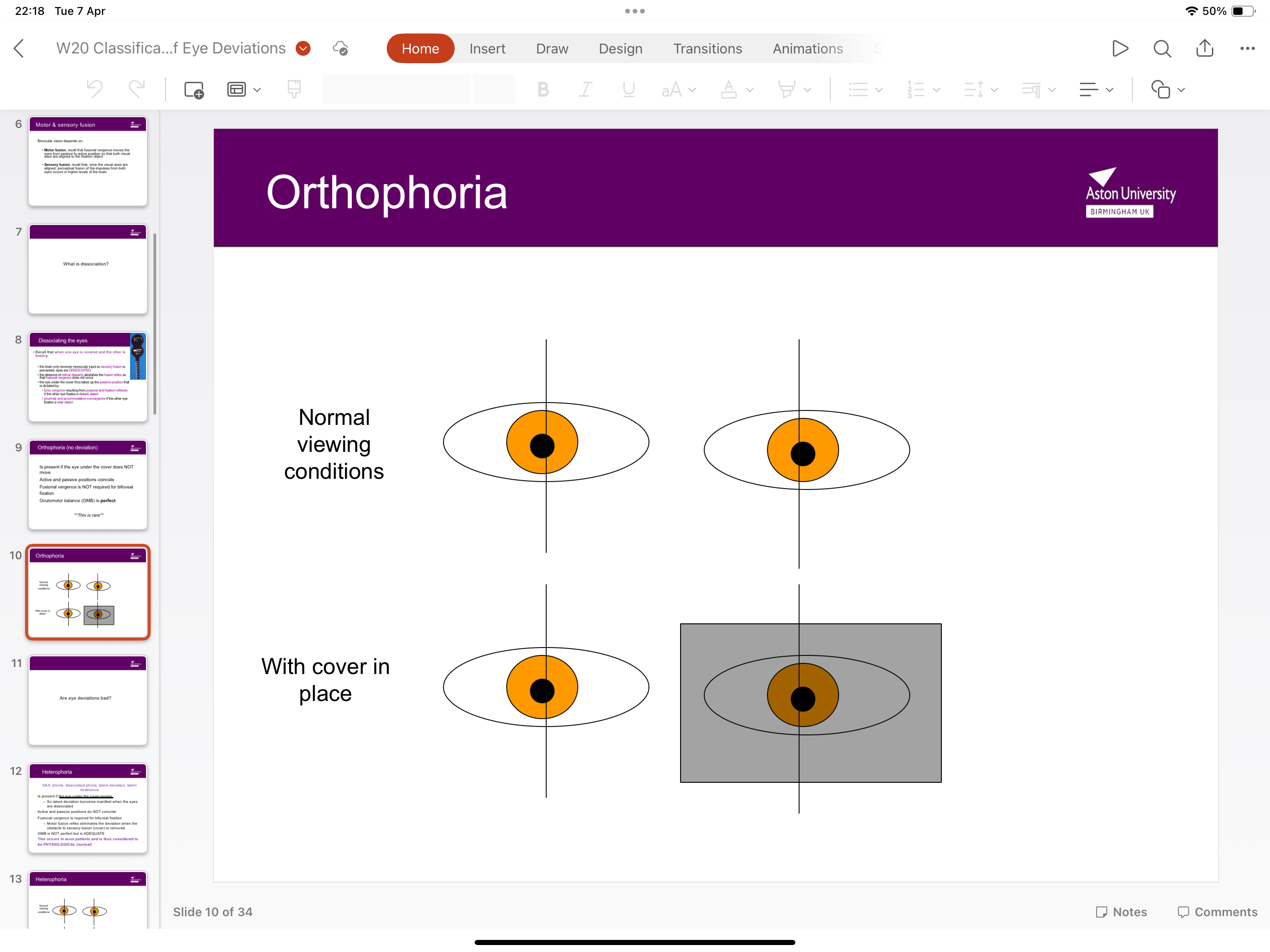 <p>NO deviation- eye under the cover will not move as passive and active positions coincide- fusional vergence is not required for bifoveal fixation- oculomotor balance is perfect </p>