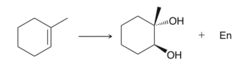 <p>adds 2 -OH</p><p>anti-addition</p><p>anti-hydroxylation</p>