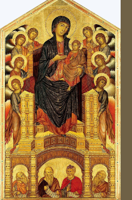 <p>Cimabue</p><p>past in 1280 als eerste lijnperspectief toe</p><p></p>