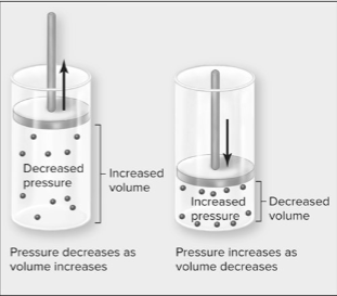 <p>Explain the relationship between volume and pressure.</p>