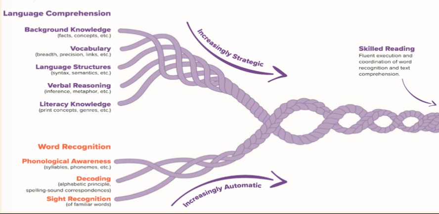 <p>language comprehension -word recognition= skilled reading</p><p></p>